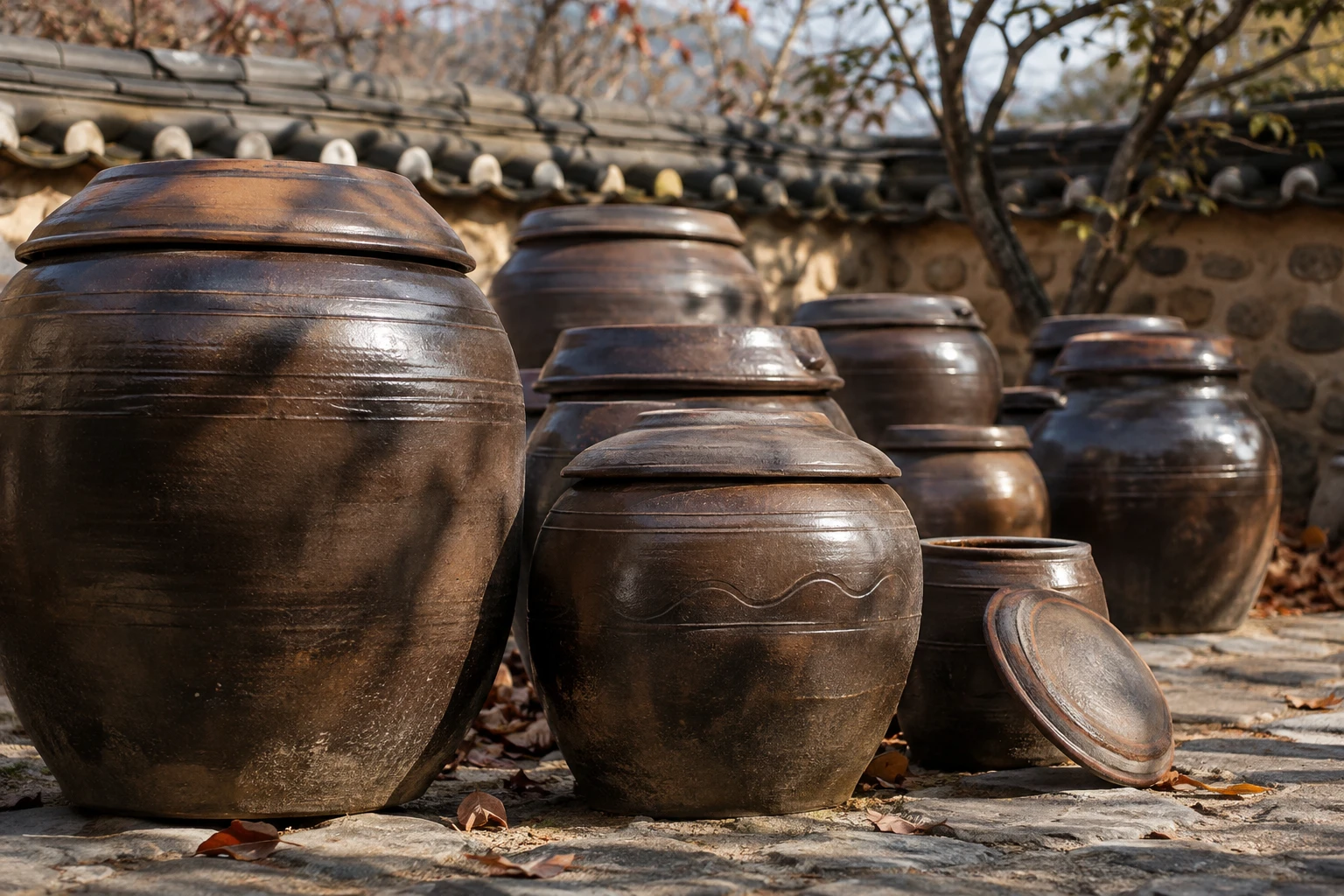 AI-generated editorial image of an onggi jar platform.